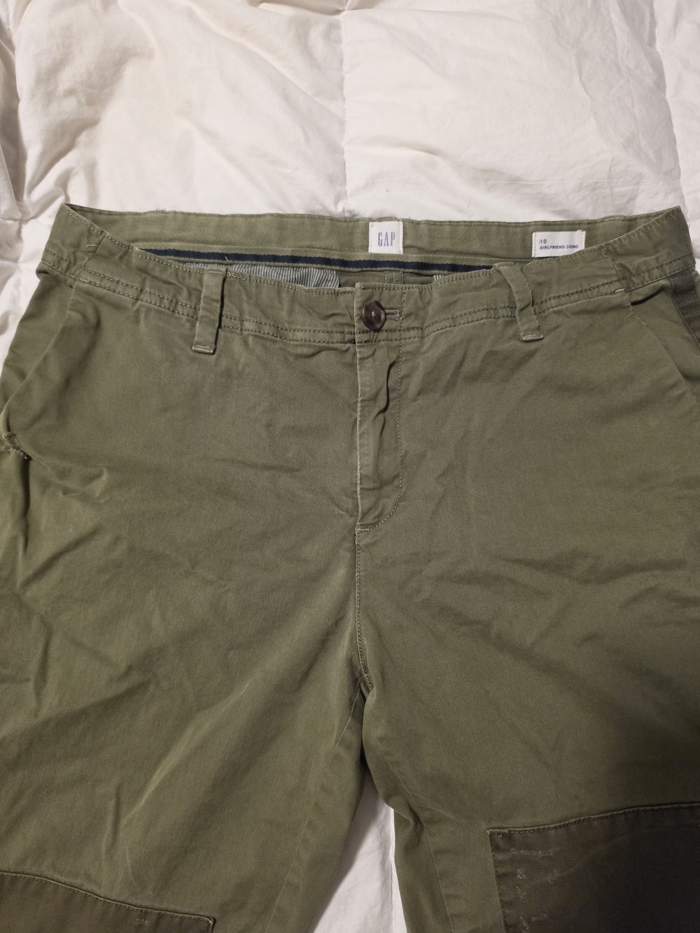 GAP Womens Olive Green Ankle & Cropped Pants